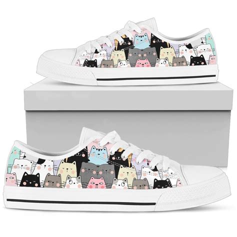 Cats Kitty Shoes Cats Sneakers Shoes With Cats Kitty Etsy