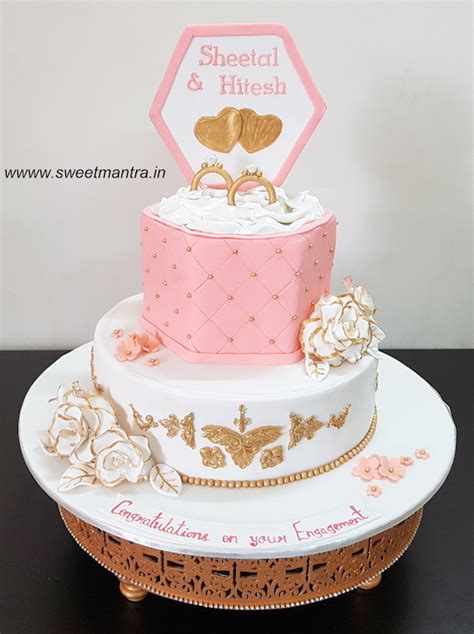 At a wedding, you may want to i always try to use unique and personal elements in my wedding cake designs but often couples want to bring in elements from their wedding theme and. Order Designer Engagement Cake in Pune | Sweet Mantra