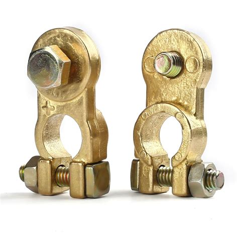 2 Pcs Battery Terminal Connectors Positive And Negative Copper Battery