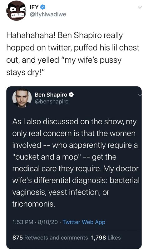 Ben “i Cannot Sexually Pleasure My Wife” Shapiro R Toiletpaperusa