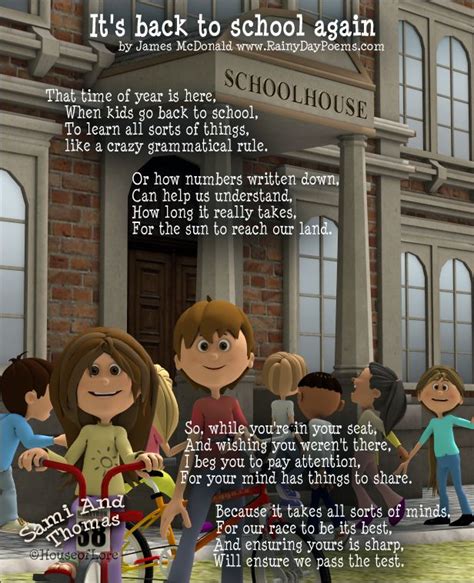 Heres A Poem For Kids About Going Back To School Poems About School