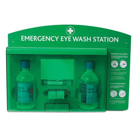 No plumbing required— station holds 16 gal. Premier Emergency Eye Wash Station