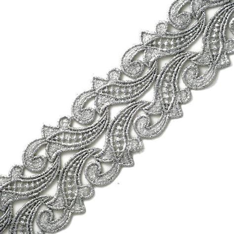 Lace Ribbon Lace Fabric Silver Lace Metallic Silver Metal Lace