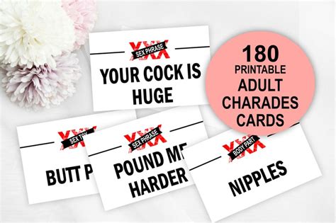 Adult Naughty Charades Game Cards Printable Dirty Charades Etsy