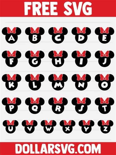 Minnie Head Alphabet Svg Free Disney Alphabet Mickey Font Disney Font