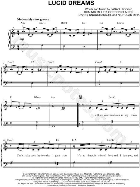 Elders react to juice wrld. Juice WRLD "Lucid Dreams" Sheet Music (Easy Piano) in A Minor - Download & Print in 2020 | Sheet ...