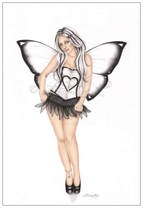 Zindy Zonedk Pinup Drawings Hearts And Stripes Pinup Fairy