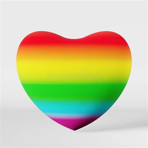 Lgbt Heart Rainbow 3d Rendering White Background Pride Month Transgender Colorful Dignity