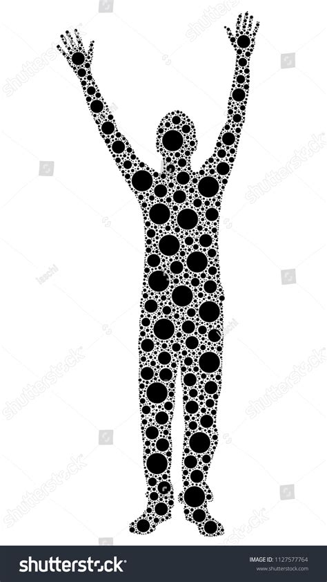 dotted silhouette men his hands air stock vector royalty free 1127577764 shutterstock