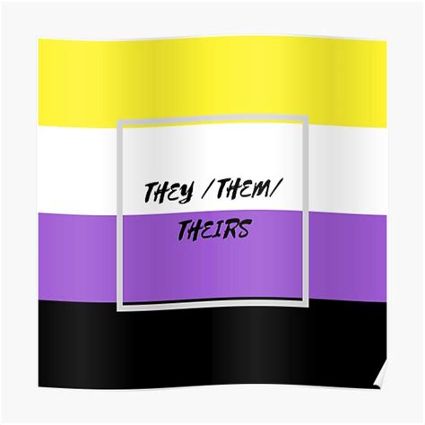 Non Binary Flag Pronouns Theythemtheirs Poster For Sale By