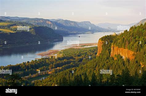 View At The Columbia River Gorge And Crown Point Vista House Oregon