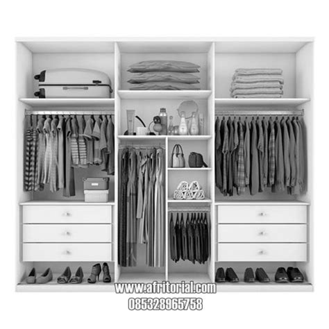 Lemari kaca sekaligus nakas di kamar tidur. Wardrobe Lemari Baju Modern Kayu Jepara
