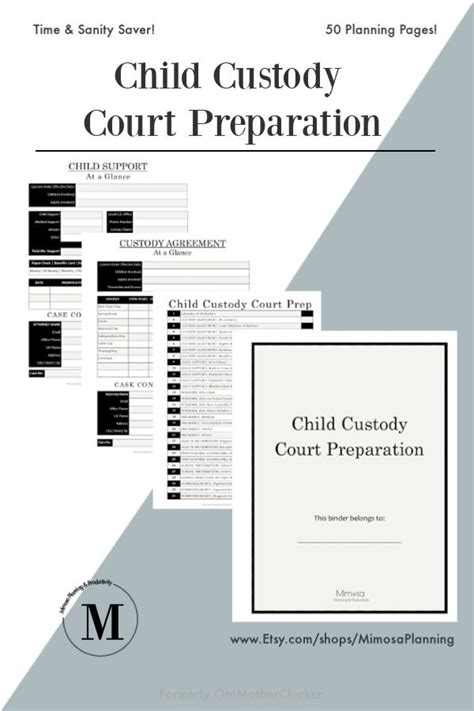 Child Custody Planner Court Planner Co-parenting Single ...