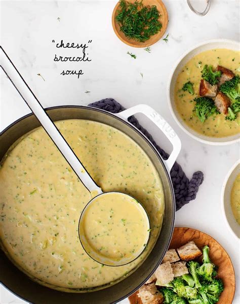 Vegan Cheesy Broccoli Soup Recipe Love And Lemons