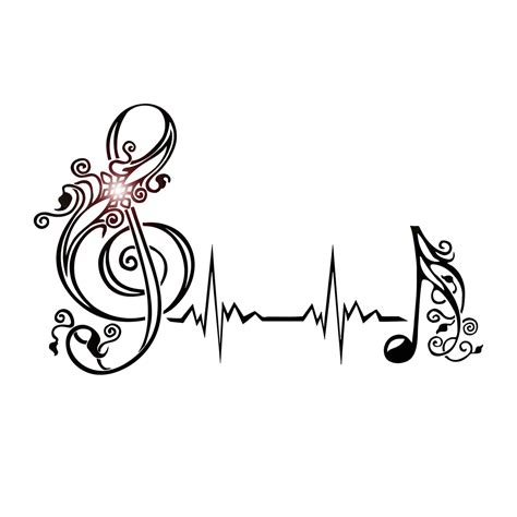 Vinyl Wall Decal Musical Note Heartbeat Pulse Music Art Stickers Uniqu