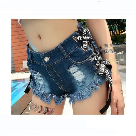 2018 Fashion Denim Thong Shorts Jeans Mini Short Sexy Low Waist Shorts