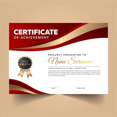 Certificado De Reconocimiento Con Diseño Moderno Vector Premium