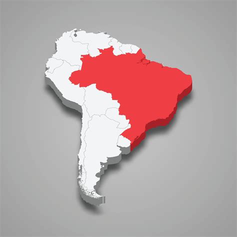 Brazil Country Location Within South America 3d Map 22754823 Vector