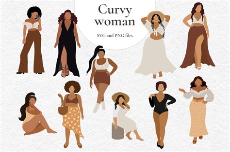 Curvy African Women Svg Vector Abstract African Womans Svg Plus Size