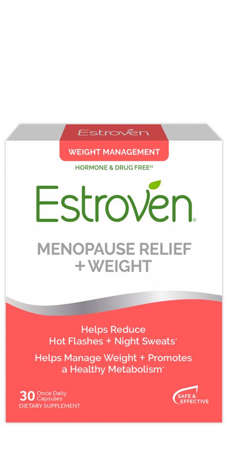 Estroven Menopause Relief Weight Management Hormone Free 30 Ct