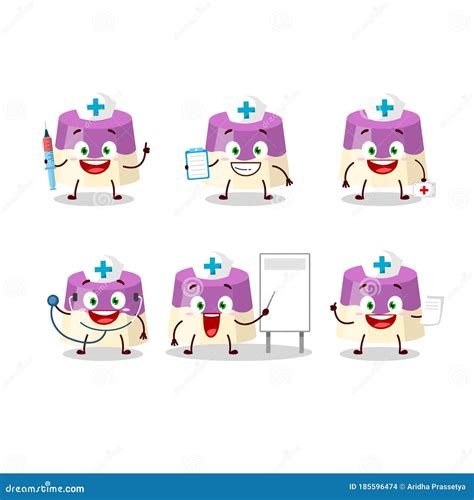 doctor profession emoticon with cake cartoon character stock vector illustration of cartoon