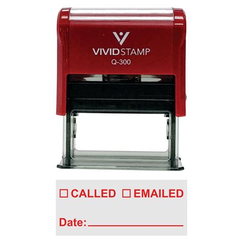Vivid Stamp Called Emailed With Date Line Self Inking Office Rubber