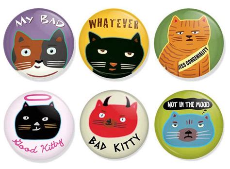 Cat Buttons Etsy Cats Meow Handmade Ts