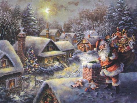 Thomas Kinkade Santa Claus Christmas Scenes Thomas