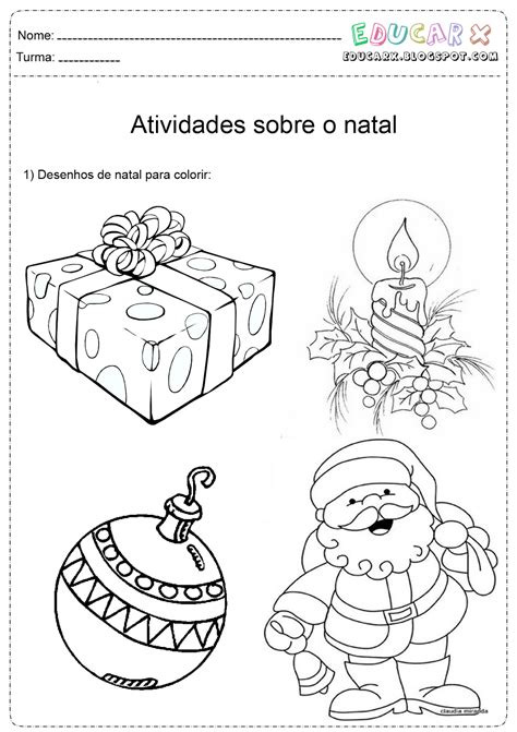 Educar X Desenhos De Natal Para Colorir E Imprimir