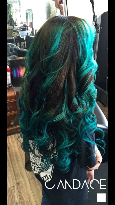 Dark Brown Tealemerald Ombré Long Hair Styles Style Hair Color