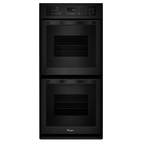 Whirlpool 24 In Double Electric Wall Oven Self Cleaning In Black