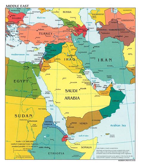 Middle East Wall Map