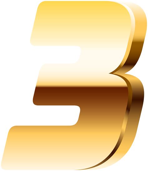 Gold Number Three Png Clipart Image Images Images