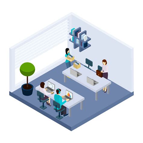 Coworking People Environment Office Isometric Banner 478835 Vector Art