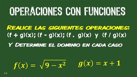 22 Álgebra Operaciones Con Funciones Suma Resta Multiplicación Y