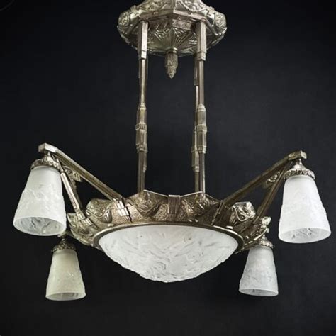 Art Deco Lüster Hängelampe Signiert Muller Freres Luneville Ceiling Lamp Ebay Hängelampe