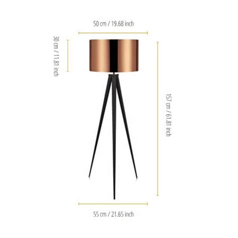 Teamson Design Versanora Romanza Tripod Metal Floor Lamp In Copper 1