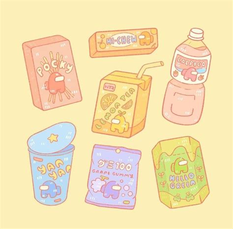 𝑠𝑒𝑜𝑦𝑒𝑜𝑛 ☾︎ Korean Aesthetic Food Illustration Art Cute Stickers