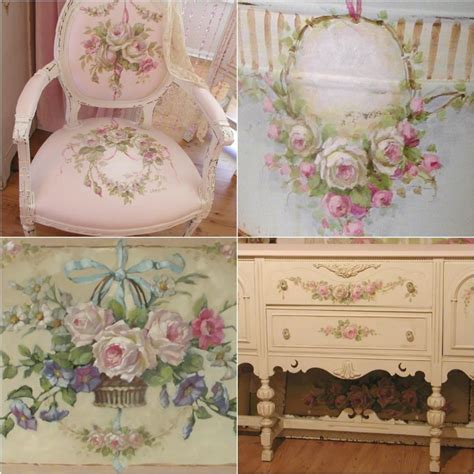 Furniture Hand Painted Roses Shabby Chic Pinterest Painted