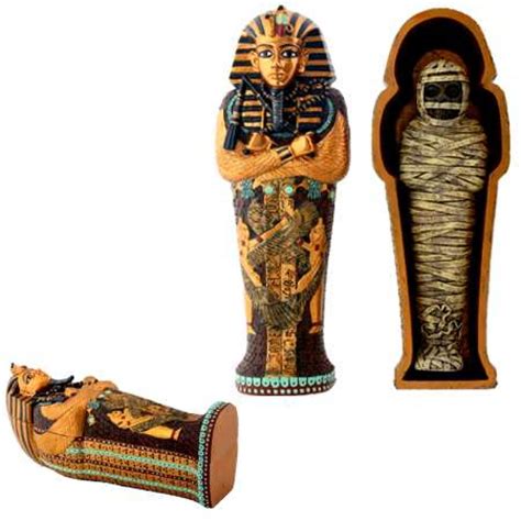Egyptian King Tut Coffin With Mummy Box 7 Inches
