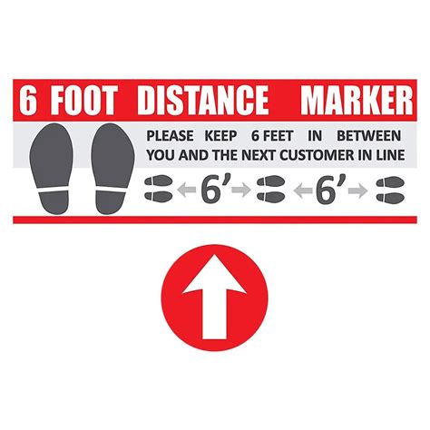 Social Distance Floor Sign Stand Here Keep 6ft In Between Distance