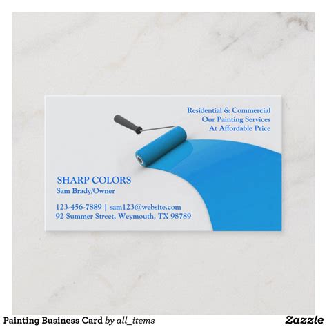 Painting Business Card Zazzle Painter Business Card Construction