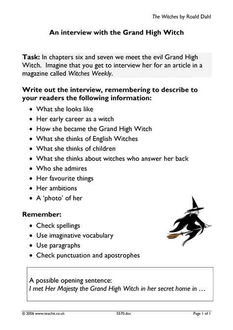 Poem read on a good witch. KS3 | The Witches by Roald Dahl | Teachit English