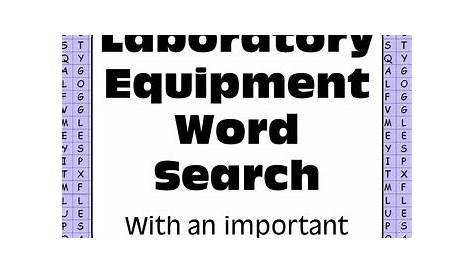 lab equipment worksheets word search answers