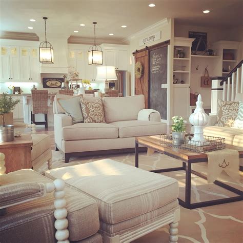 Shore up a transitional or farmhouse setting with this pair of modern industrial table lamps. Modern farmhouse living room, open concept to kitchen ...