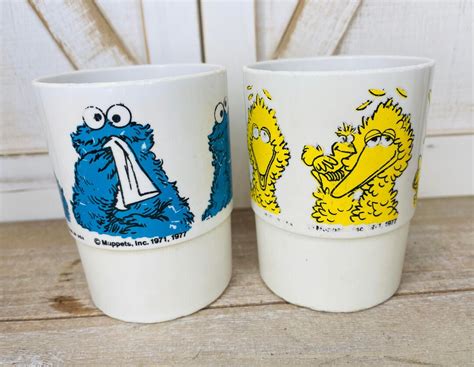 Vintage Sesame Street Plastic Cups Vintage Cookie Monster Cup 1977