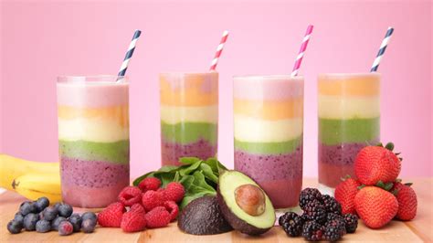 How To Make A Healthy Rainbow Smoothie Youtube