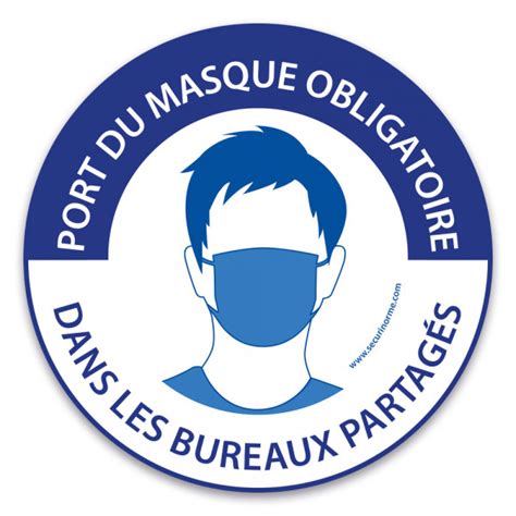 Pictogramme rond indiquant une obligation de porter les lunettes de protection frais de port : Panneau "Port du masque obligatoire dans les bureaux ...