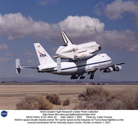 Nasas Space Shuttle Atlantis And Its 747 Carrier Taxied On The Edwards