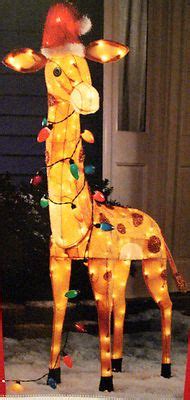 CHRISTMAS LIGHTED 52" TALL GIRAFFE TINSEL YARD DECORATION DISPLAY NEW